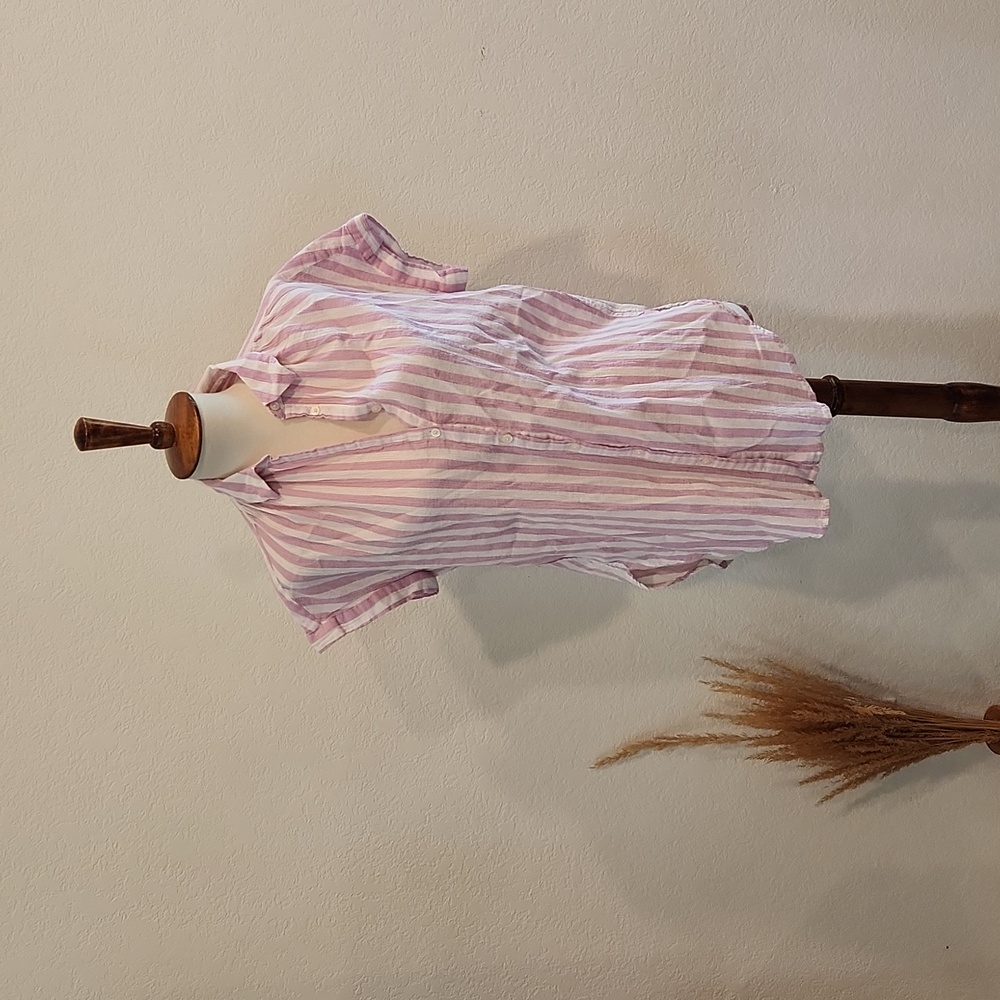 Madewell Central Tunic Shirt in Lavender Stripe
